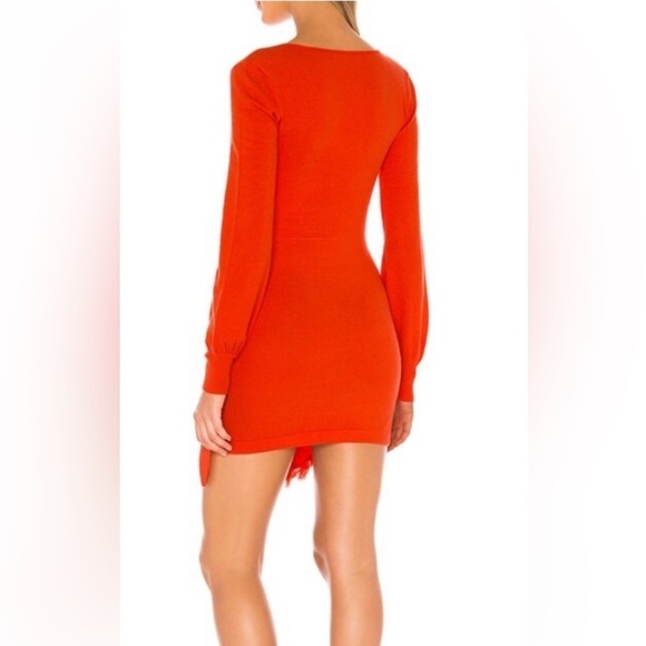 Revolve x House of Harlow NWT “Petra” Sweater Dress - Crimson Orange - Medium - Picture 7 of 9